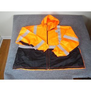 High Visibility Safety Jacket 3M Scotchlite‎ Reflective Work Wear Orange 6XL NWT